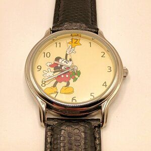 Mickey Mouse Christmas Wristwatch in Case With Documents
